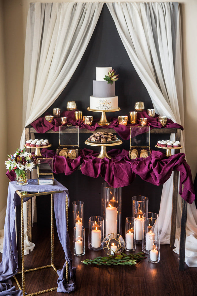 oxblood gauze table runners