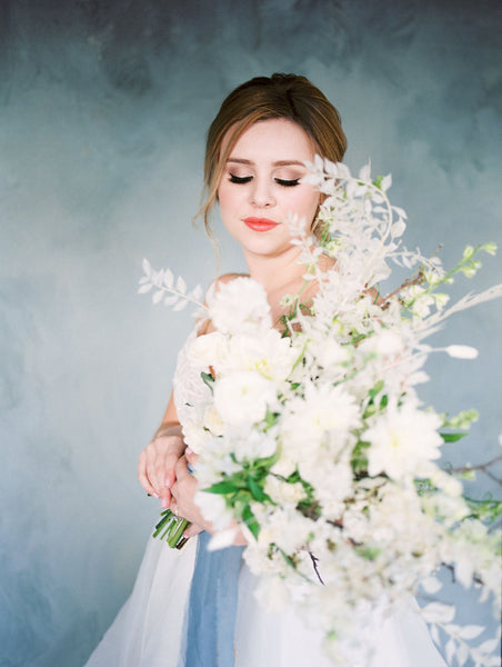 Steel Blue Chiffon Silk Ribbon