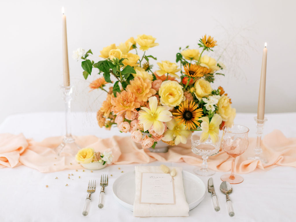 Peach Silk Chiffon Table Runner | Silk Chiffon Table Runner