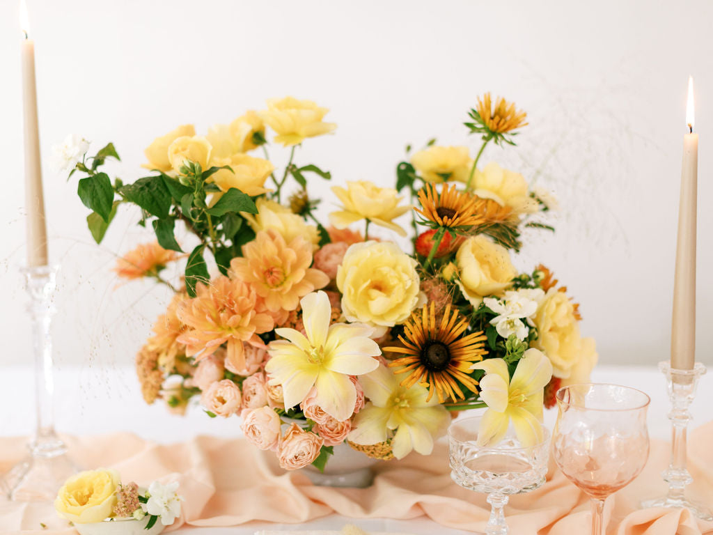 Peach Silk Chiffon Table Runner | Silk Chiffon Table Runner