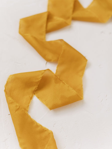 Golden Mustard Silk Ribbon | Silk Ribbon