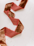 Terracotta Silk Velvet Ribbon | Silk Velvet Ribbon