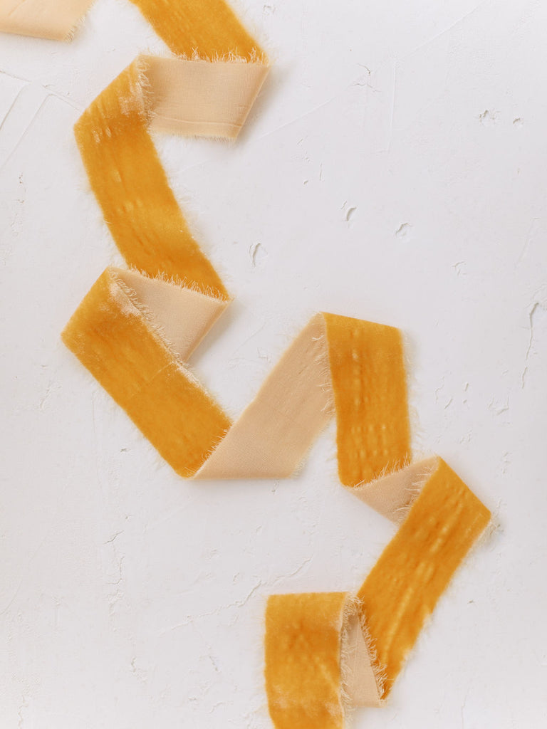 Marigold Silk Velvet Ribbon | Silk Velvet Ribbon