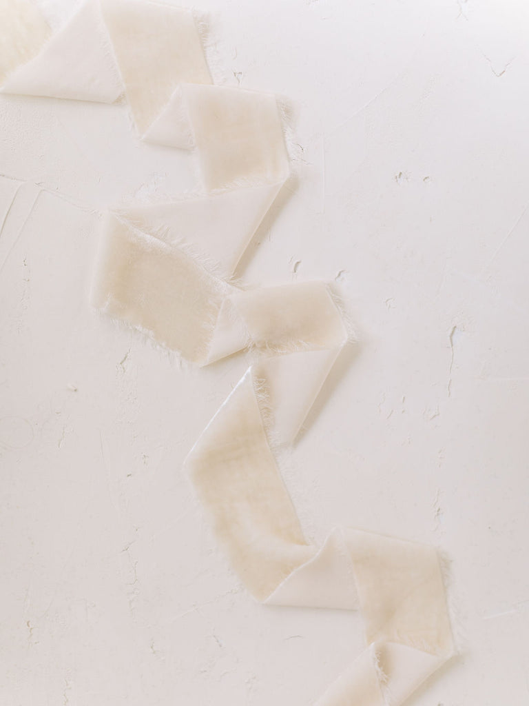 White Silk Velvet Ribbon | Silk Velvet Ribbon