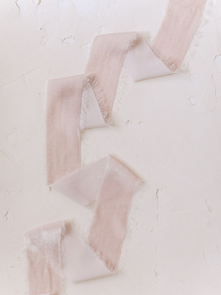 Pale Blush Silk Velvet Ribbon | Silk Velvet Ribbon