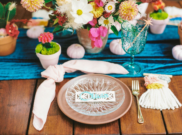 Turquoise Table Runner | Velvet Runner | Velvet Tablecloth