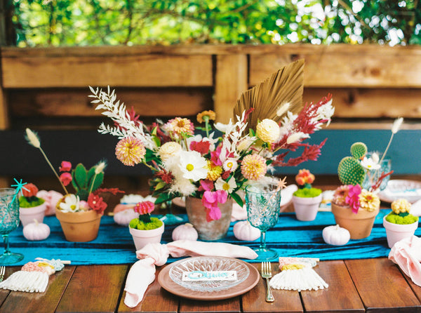 Turquoise Table Runner | Velvet Runner | Velvet Tablecloth