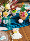 Turquoise Table Runner | Velvet Runner | Velvet Tablecloth