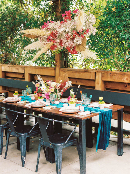 Turquoise Table Runner | Velvet Runner | Velvet Tablecloth