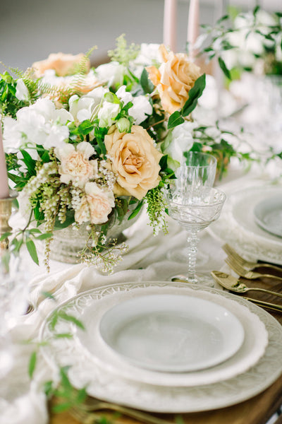 Ivory Gauze Table Runner | Ivory table runner | gauze table runner | wedding table linens | wedding tablecloths | silk table runner - Partycrushstudio