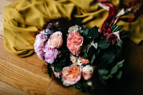 crinkle silk runner | mustard silk table runners - Partycrushstudio