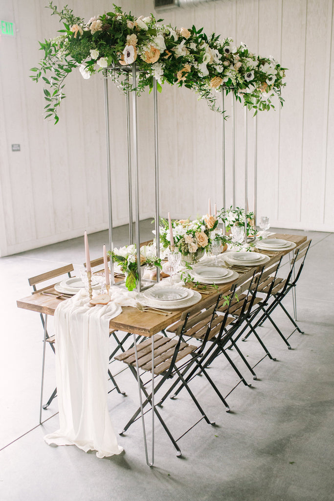 Ivory Gauze Table Runner | Ivory table runner | gauze table runner | wedding table linens | wedding tablecloths | silk table runner - Partycrushstudio