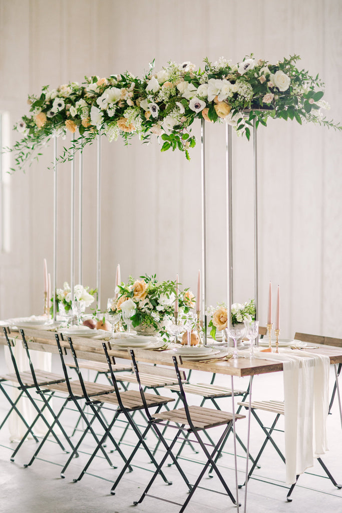 Ivory Gauze Table Runner | Ivory table runner | gauze table runner | wedding table linens | wedding tablecloths | silk table runner - Partycrushstudio