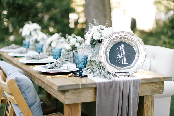 Gray velvet table Runner | Velvet table runner | Velvet runner | Velvet Tablecloth | - Partycrushstudio