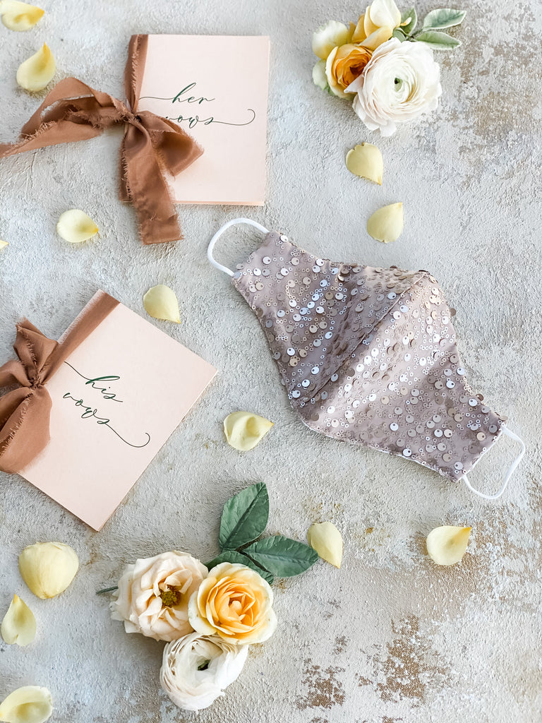 Champagne Sequin Facemask | Sequin Facemask