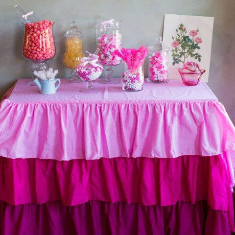 Best Pink Ombre Ruffled Tablecloth - Main Image