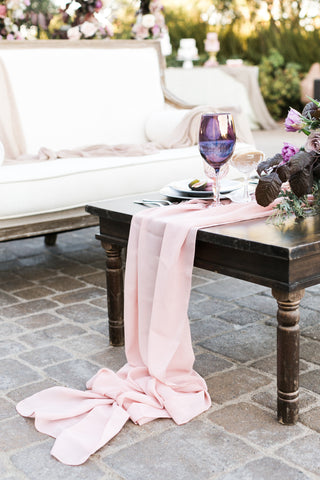 Blush Pink Silk Table Runner - Partycrushstudio