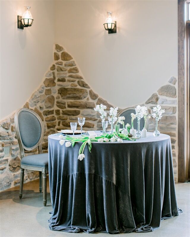 Charcoal Velvet Tablecloth