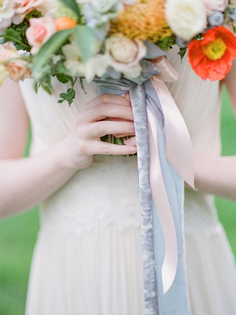 Light Gray Silk Velvet Ribbon - Partycrushstudio