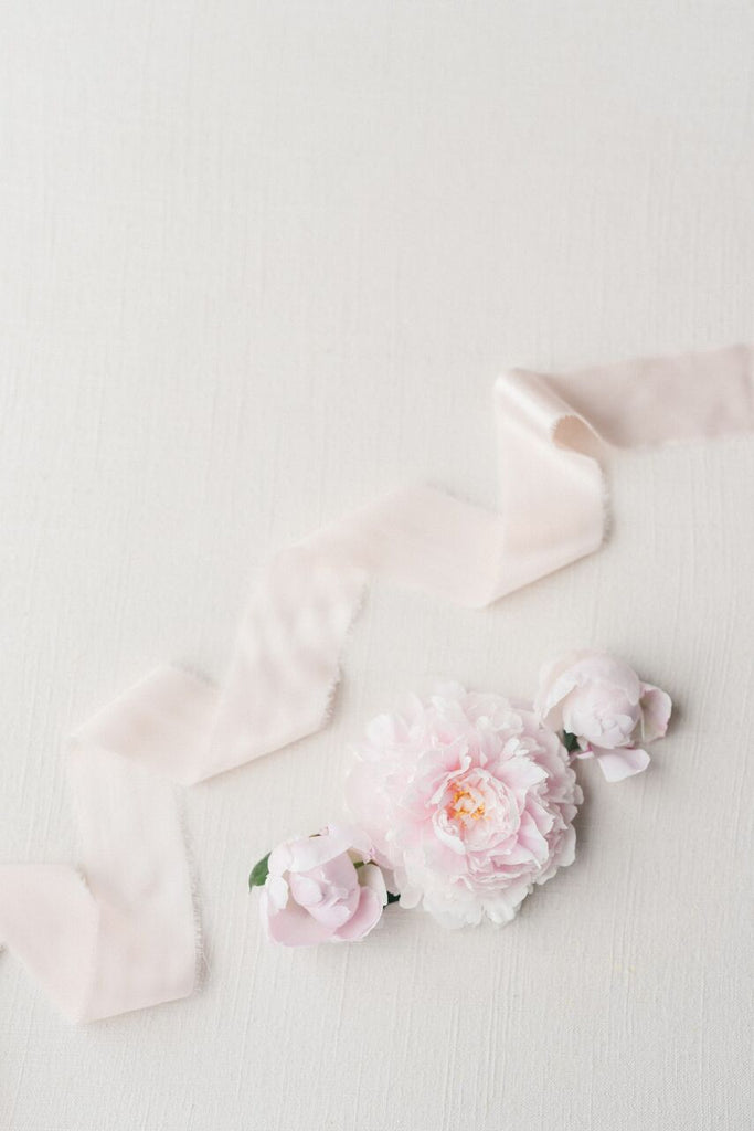 Floral White Silk Ribbon - Partycrushstudio