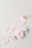 Floral White Silk Ribbon - Partycrushstudio