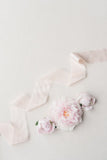 Floral White Silk Ribbon - Partycrushstudio