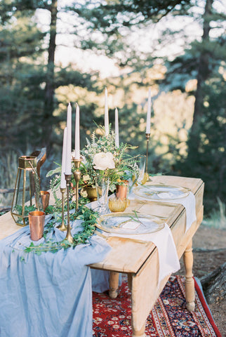 Gray Gauze Table Runner - Partycrushstudio