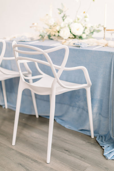 Powder Blue Velvet Table Linen