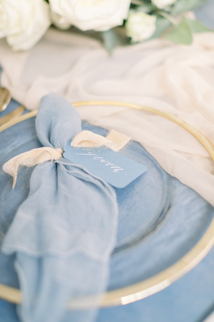 Dusty Blue Silk Napkins
