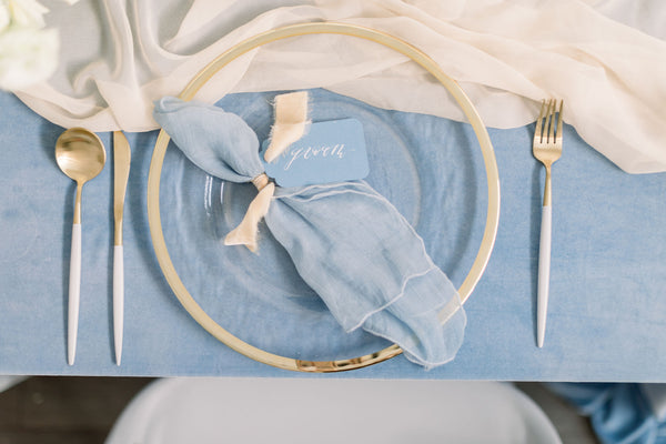 Dusty Blue Silk Napkins