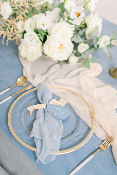 Dusty Blue Silk Napkins