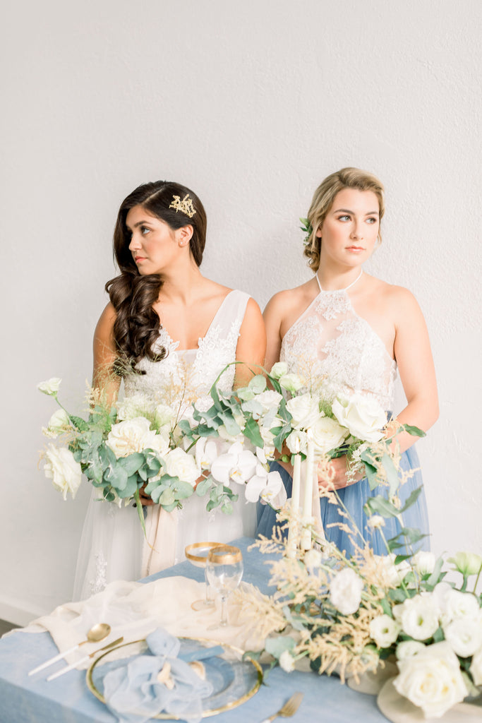 Dusty Blue Silk Napkins