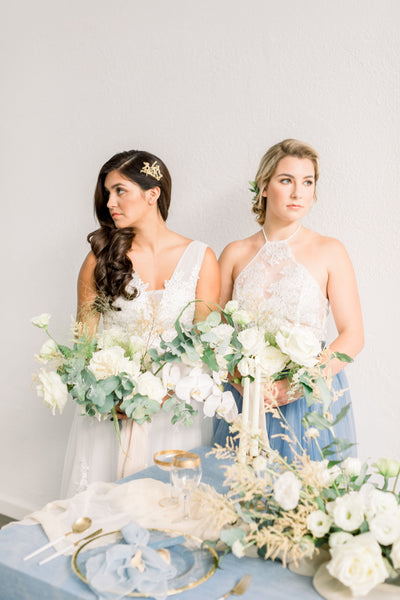 Dusty Blue Silk Napkins
