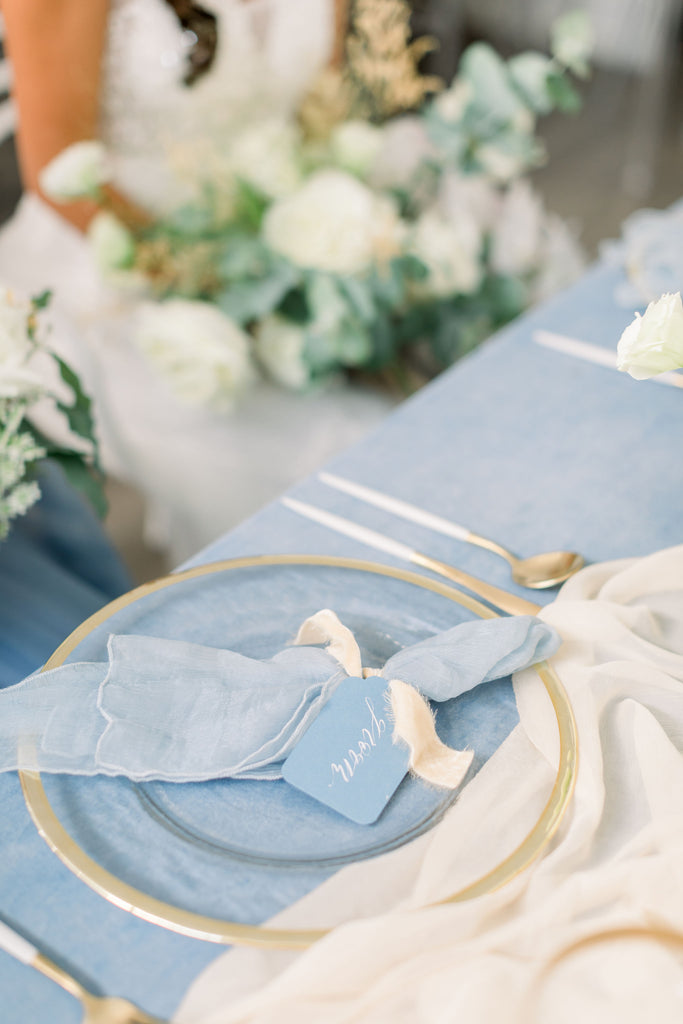 Dusty Blue Silk Napkins