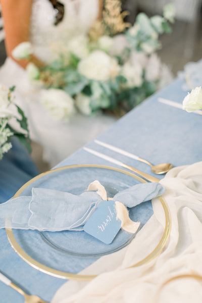 Dusty Blue Silk Napkins