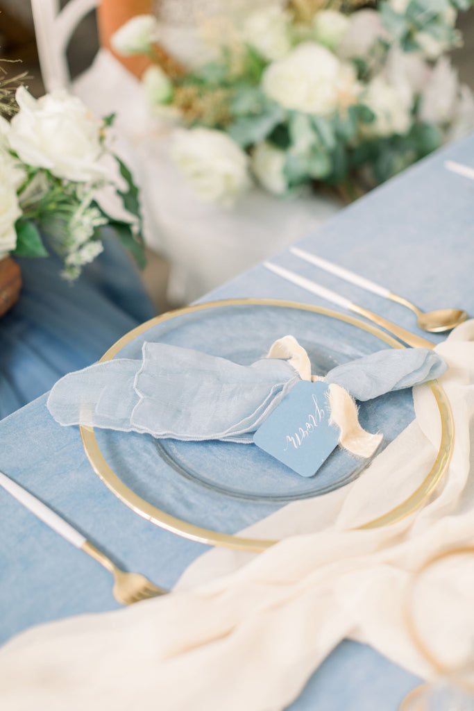Dusty Blue Silk Napkins