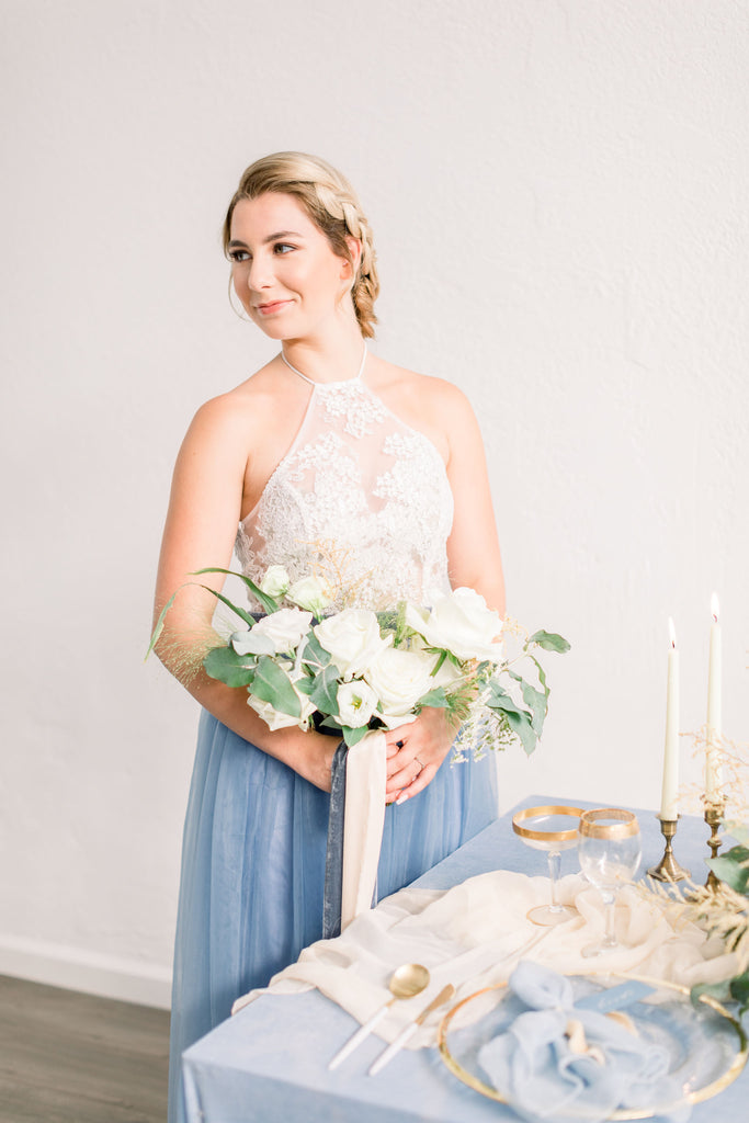 Dusty Blue Silk Napkins