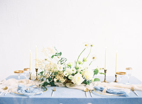 Dusty Blue Silk Napkins