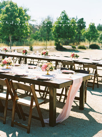 blush silk chiffon table runner - Partycrushstudio