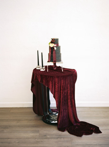 Burgundy Velvet Table Runner | Velvet Table Runner - Partycrushstudio