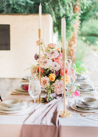 Mauve Crinkle Silk Table Runner