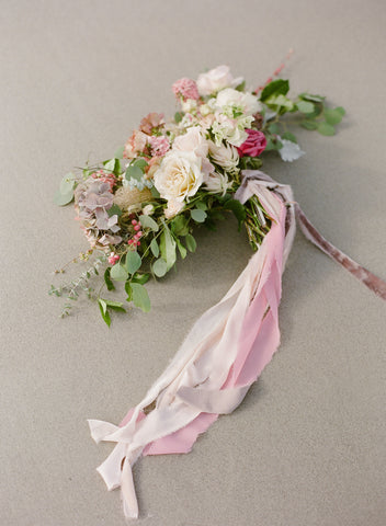 Light Pink Silk Velvet Ribbon | Misty Rose Silk Velvet Ribbon | Silk Velvet Ribbon | Hand-Dyed Silk Velvet Ribbon