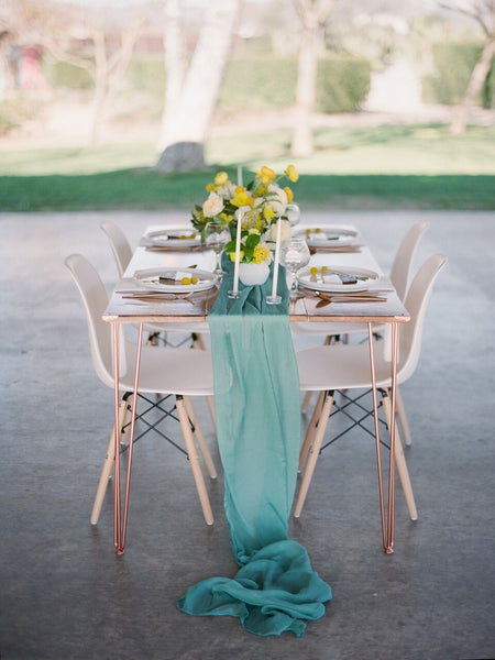 Seafoam Silk Crinkle Table Runner
