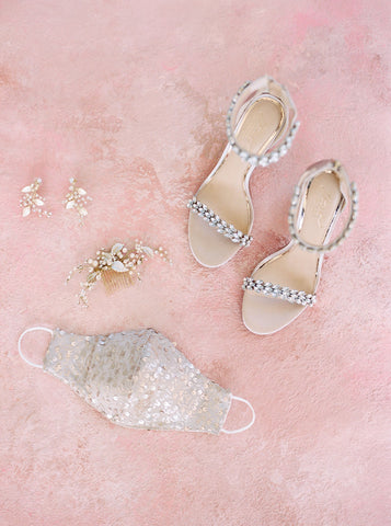 Ivory Sequin Facemask | Bridal Facemask