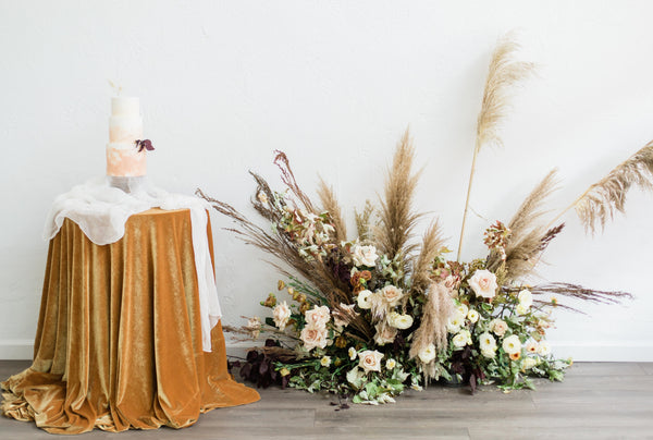 Mustard Velvet Table Linen - Partycrushstudio