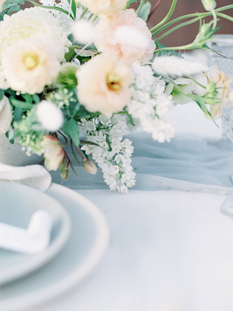 Gray Silk Table Runner