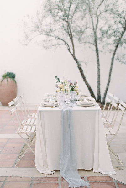 Gray Silk Table Runner