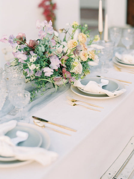 Gray Silk Table Runner