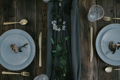 Charcoal Gauze Table Runner - Partycrushstudio