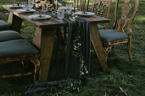 Charcoal Gauze Table Runner - Partycrushstudio